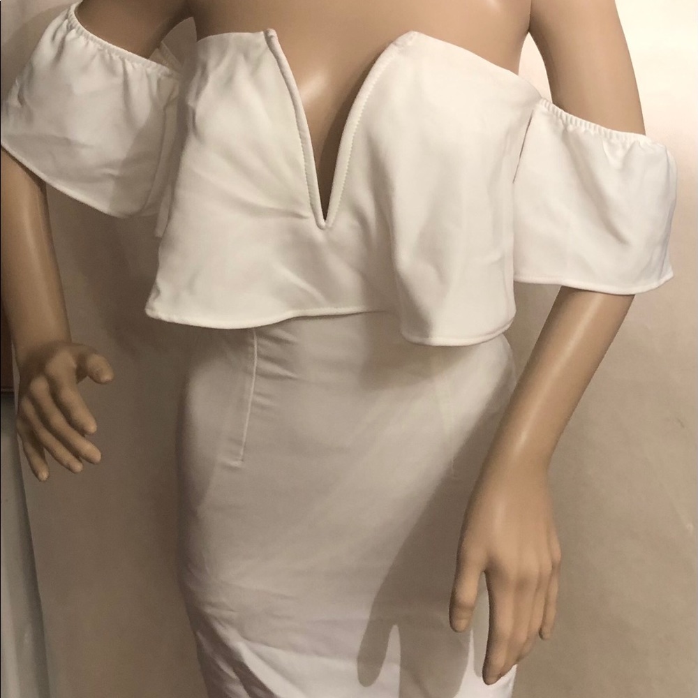 Blanc Off The Shoulders Dress